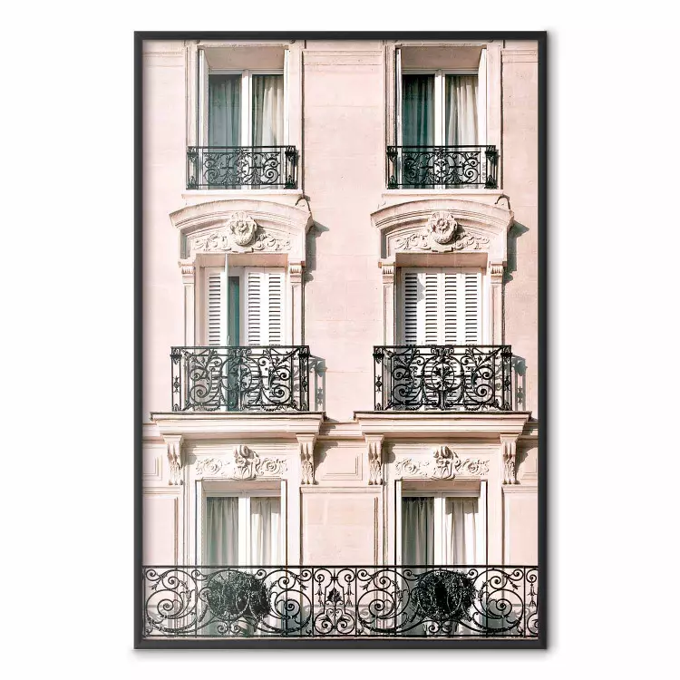 Sunny Facade - building architecture with patterned window frames