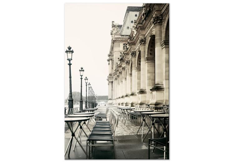Canvas Desolate Cafes (1-piece) Vertical - architecture of Paris