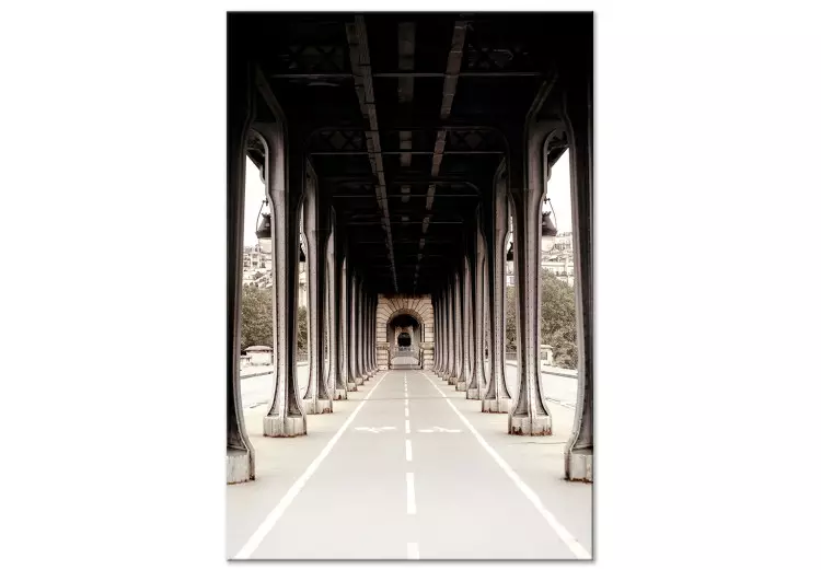 Canvas Bridge on Seine - sepia photograph of Paris architecture