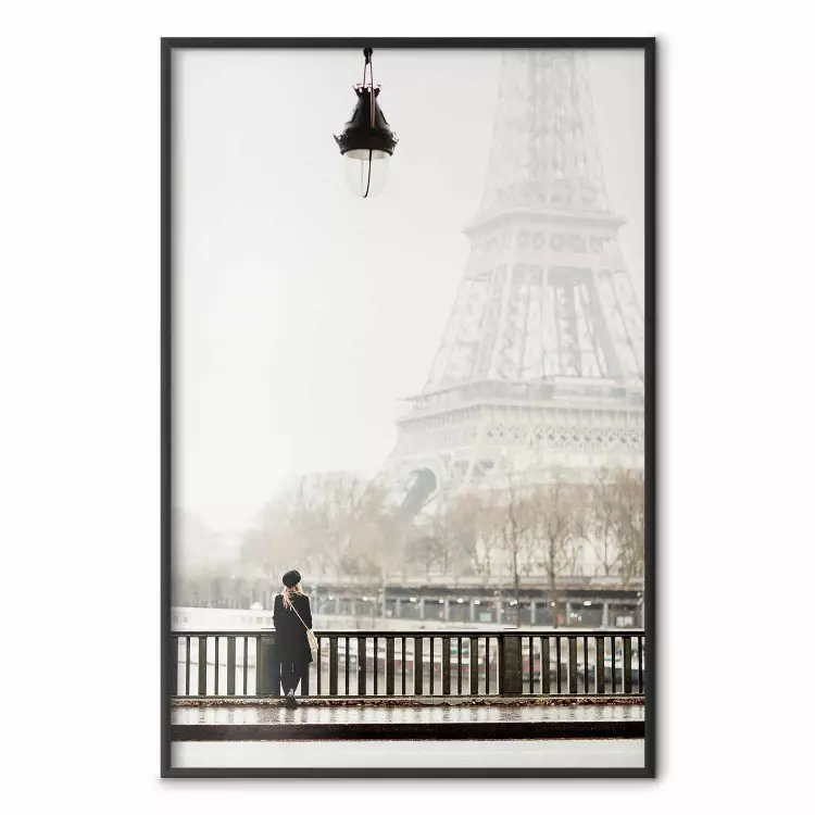 Space of Quiet Moments - woman against the backdrop of the Eiffel Tower in Paris