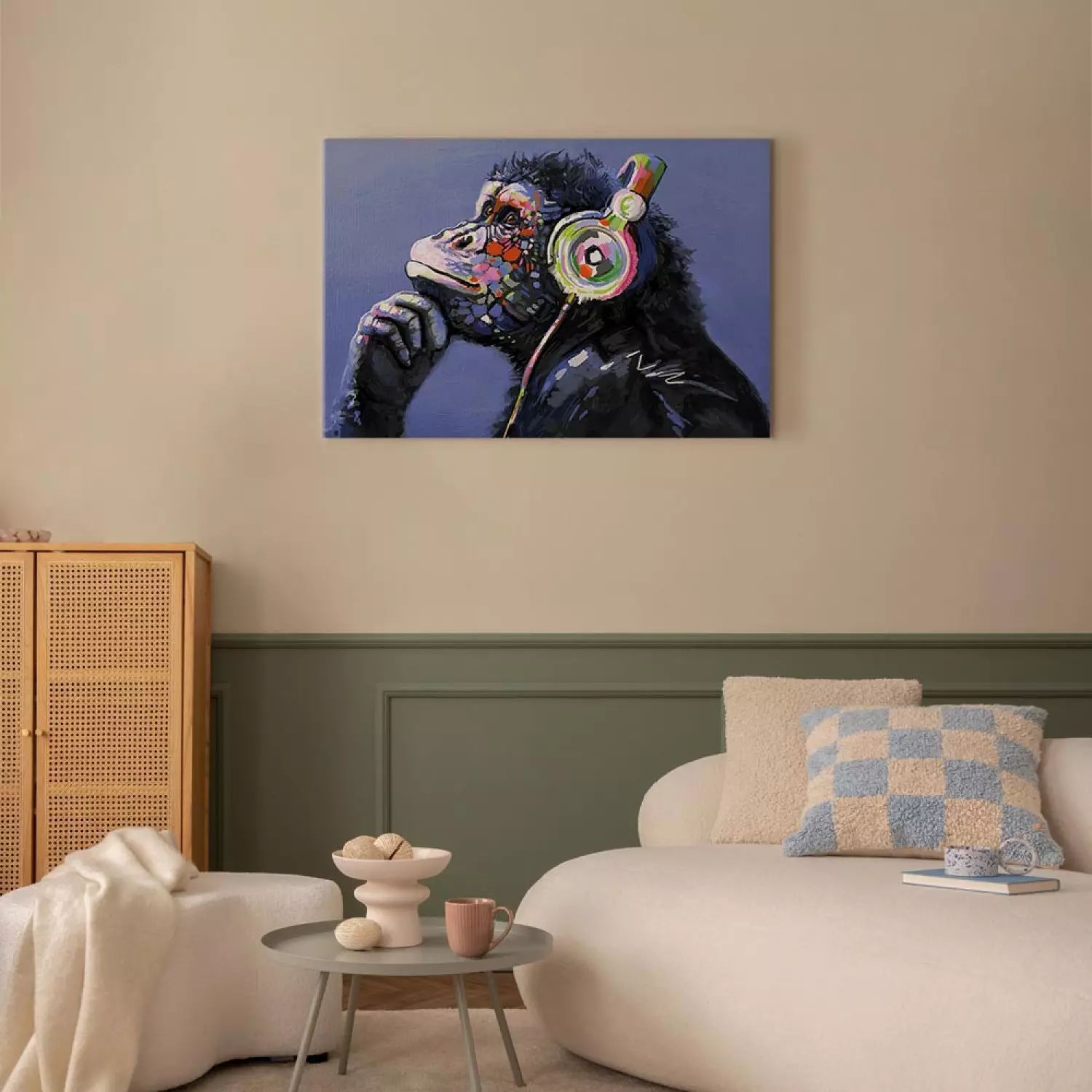 Canvas Art Print Musical Monkey Wide