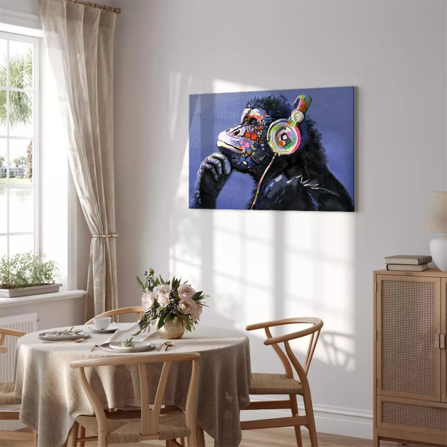 Canvas Art Print Musical Monkey Wide