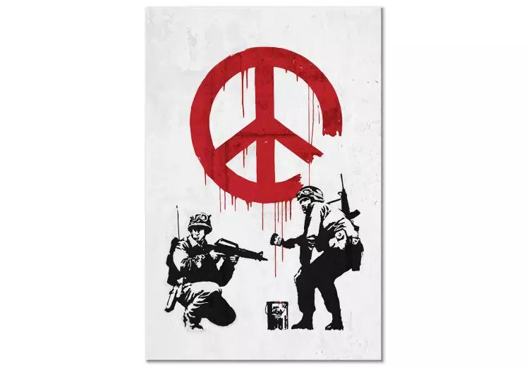 Canvas War and Peace (1-piece) Vertical - street art of military people