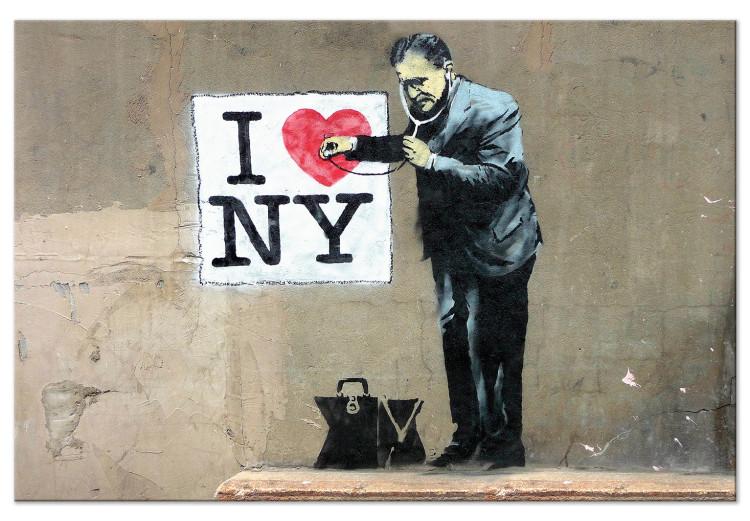 Canvas Doctor and heart on a wall - street art style graphic with inscription