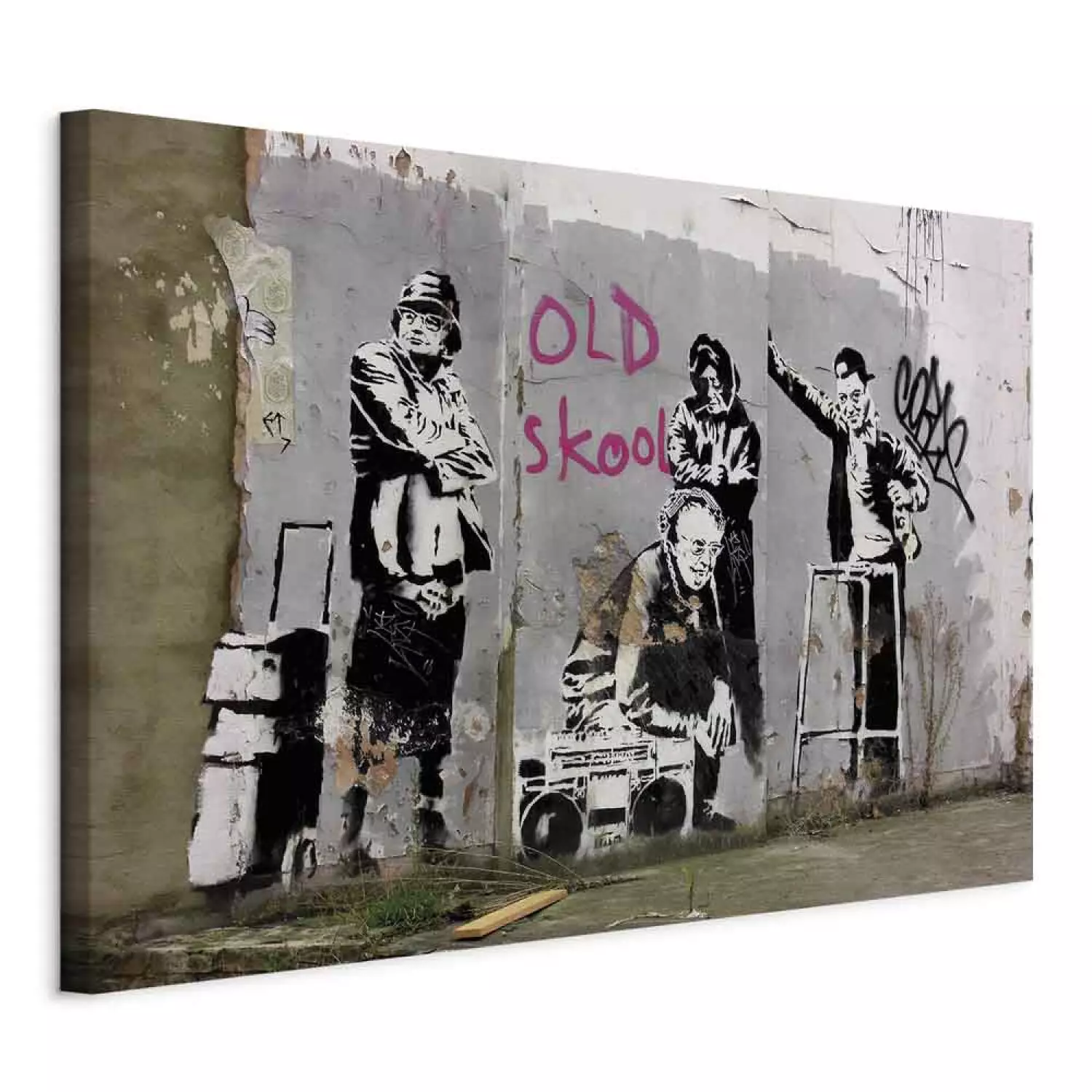 Canvas Print Old school (Banksy)