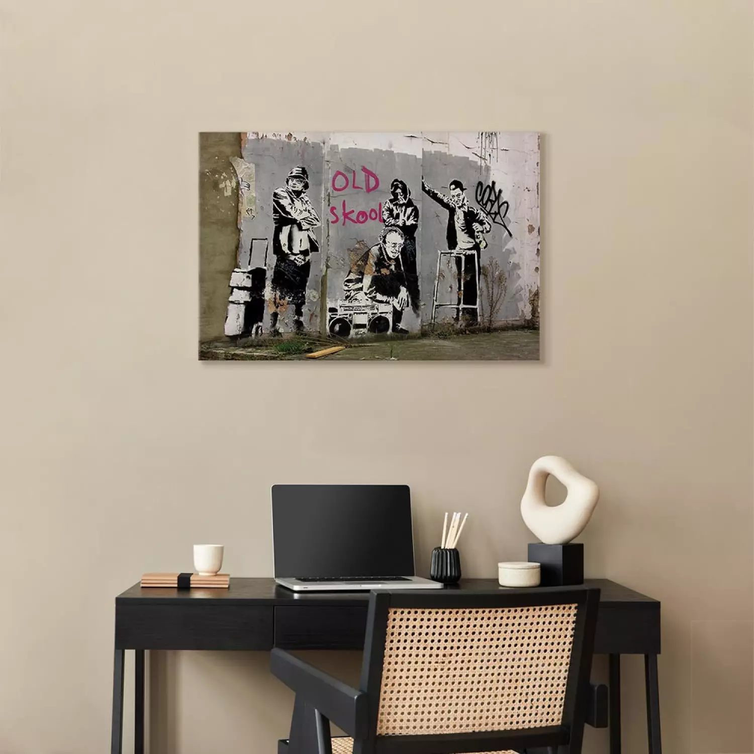 Canvas Print Old school (Banksy)