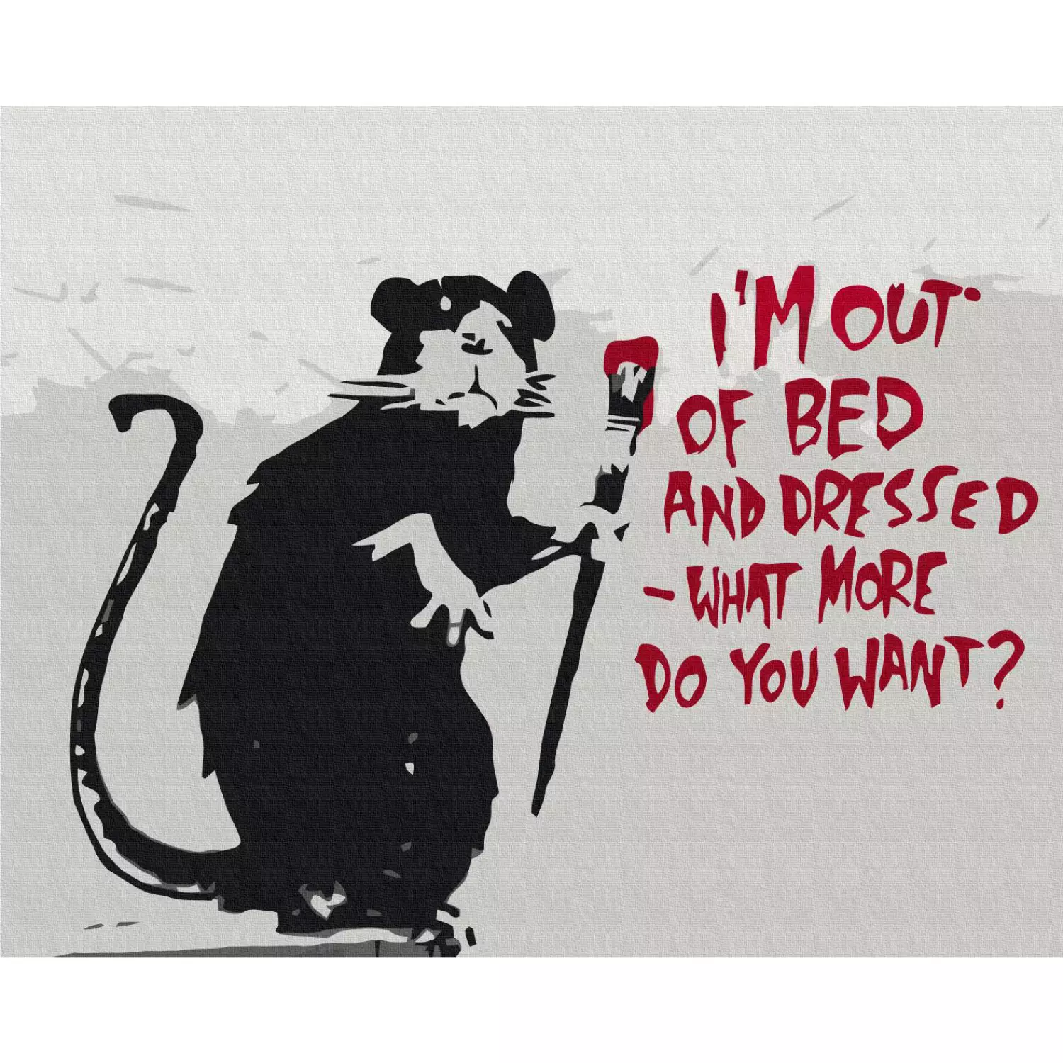 Paint by number I'm Out Of Bed And Dressed (Banksy Street Art Graffiti)