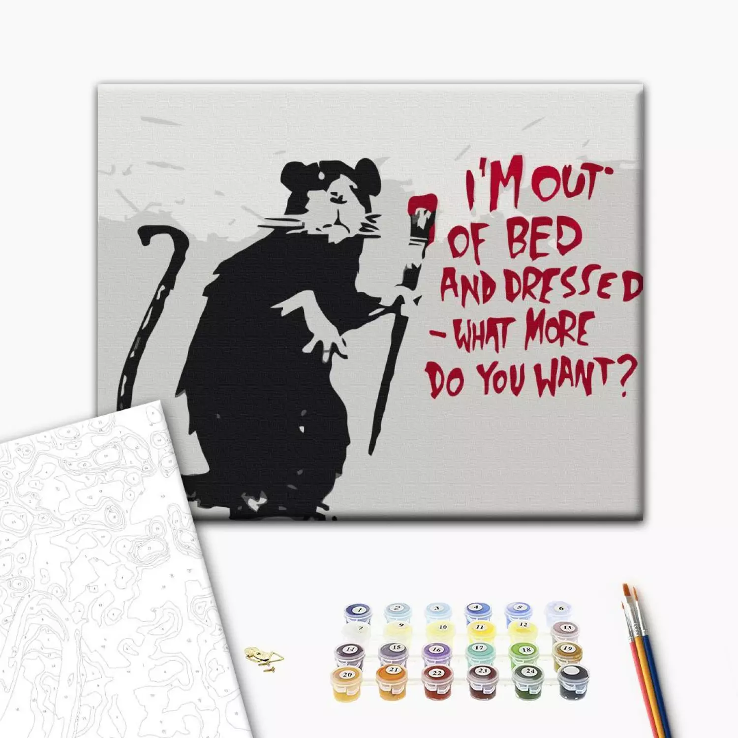 Paint by number I'm Out Of Bed And Dressed (Banksy Street Art Graffiti)
