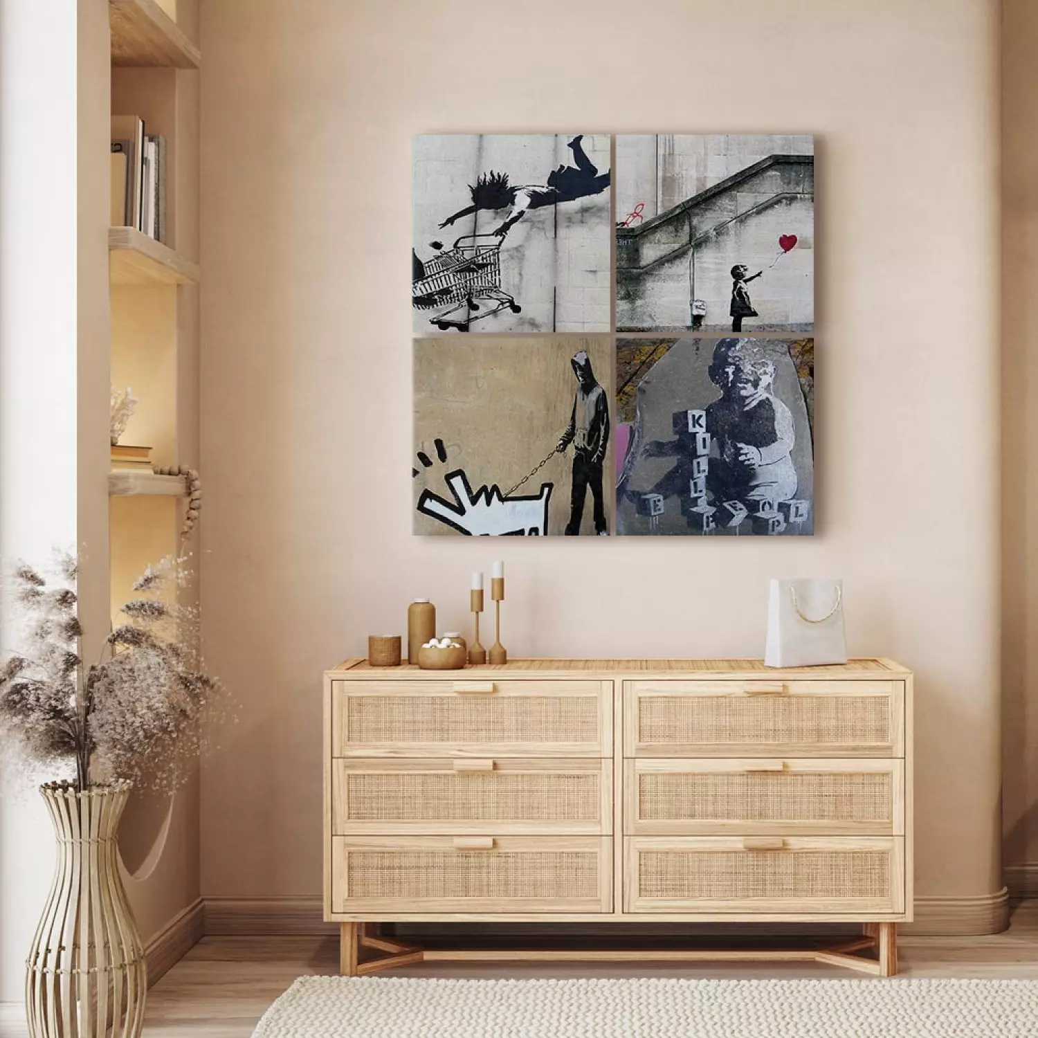 Canvas Art Print Banksy - four orginal ideas