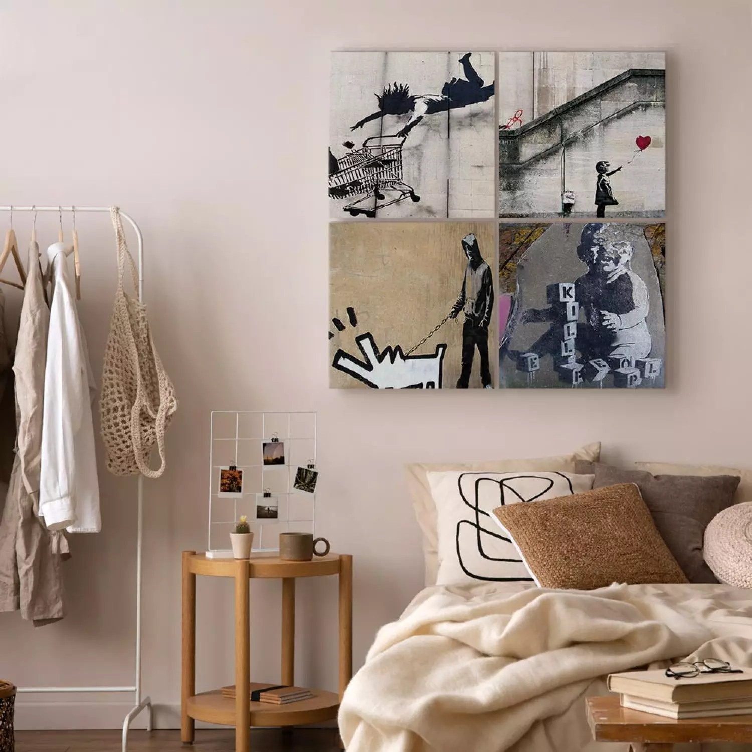 Canvas Art Print Banksy - four orginal ideas