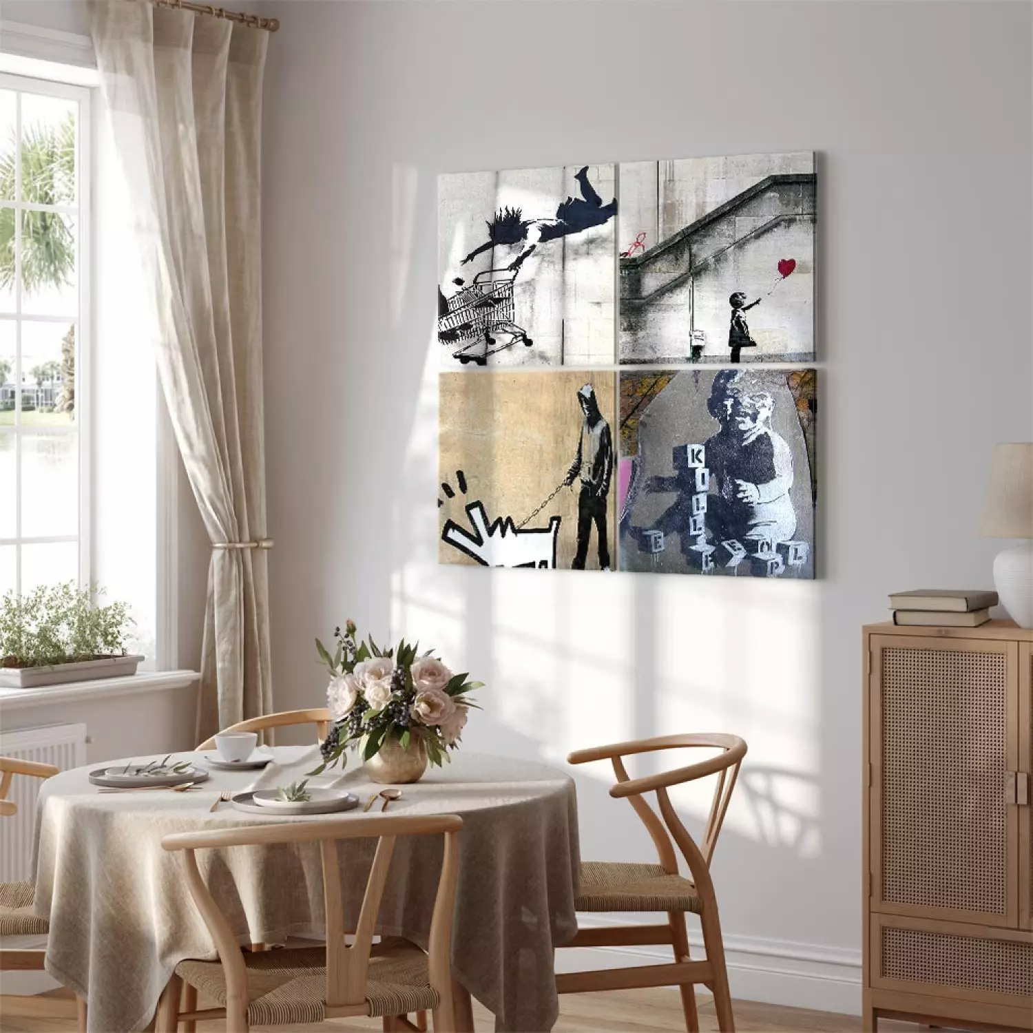 Canvas Art Print Banksy - four orginal ideas