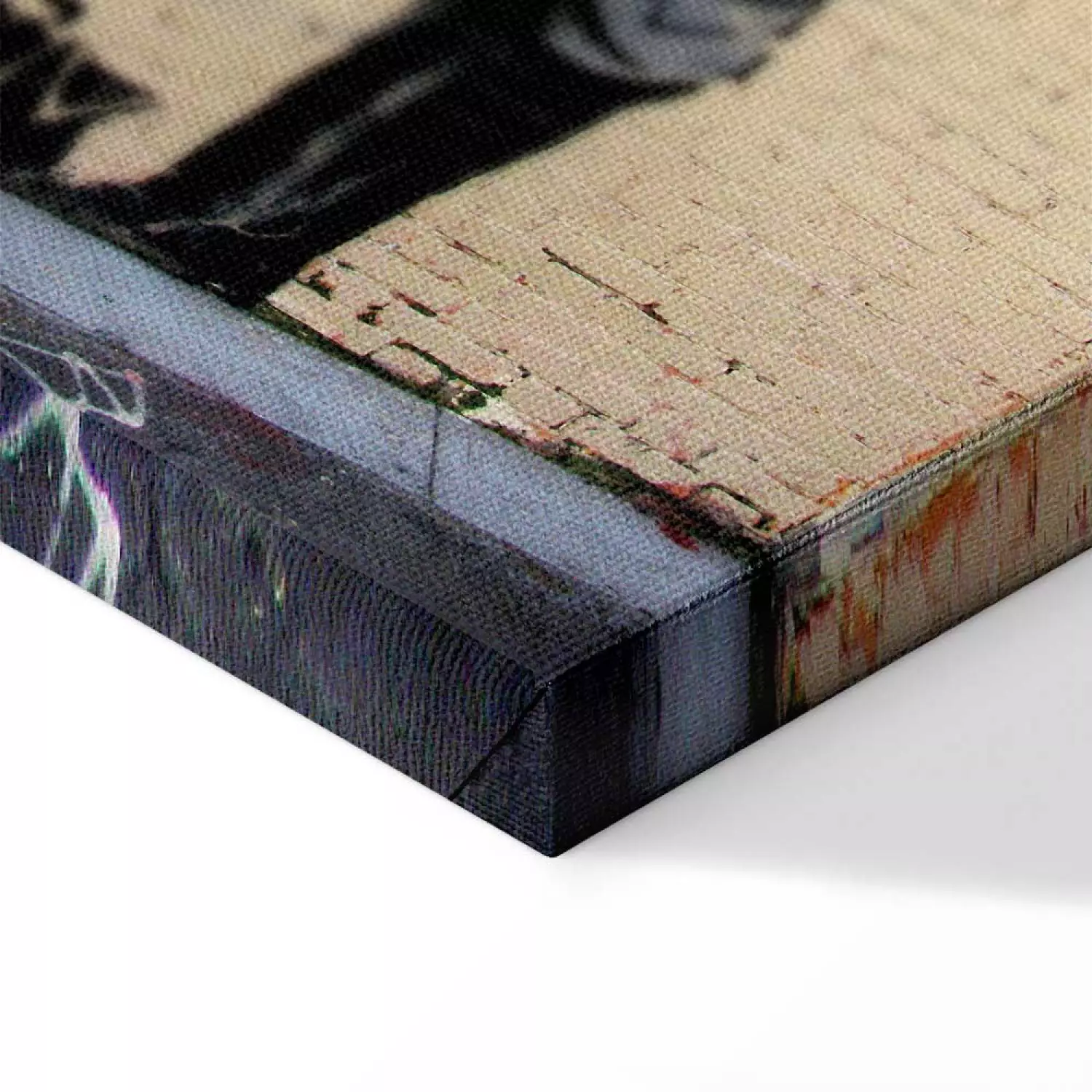 Canvas Art Print Peaceful Doctor (Banksy) - street art of a man on a brick wall