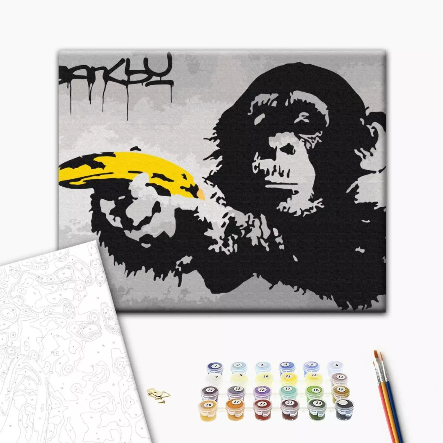 Paint by number Monkey (Banksy Street Art Graffiti)