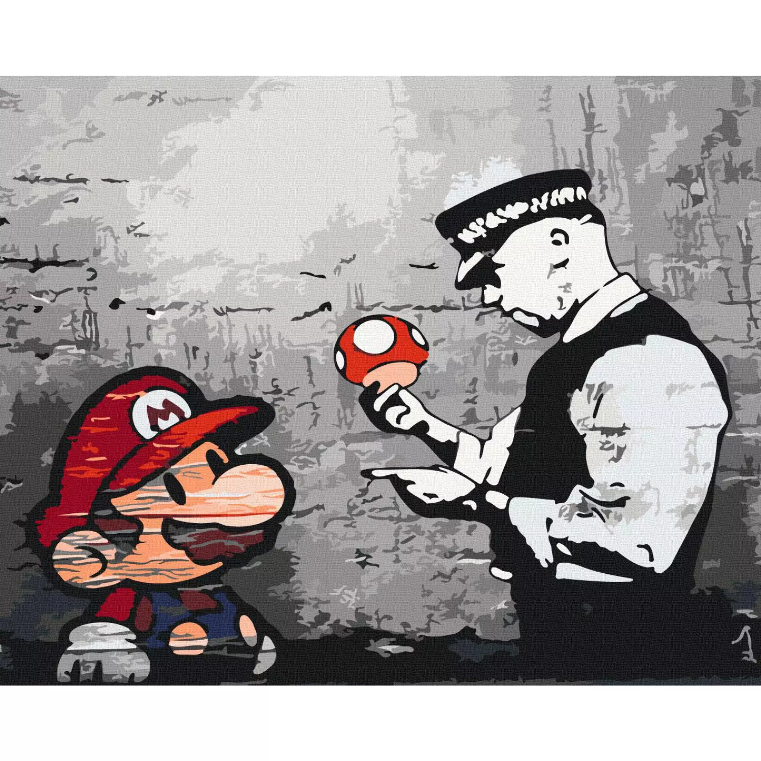 Paint by number Mario (Banksy)
