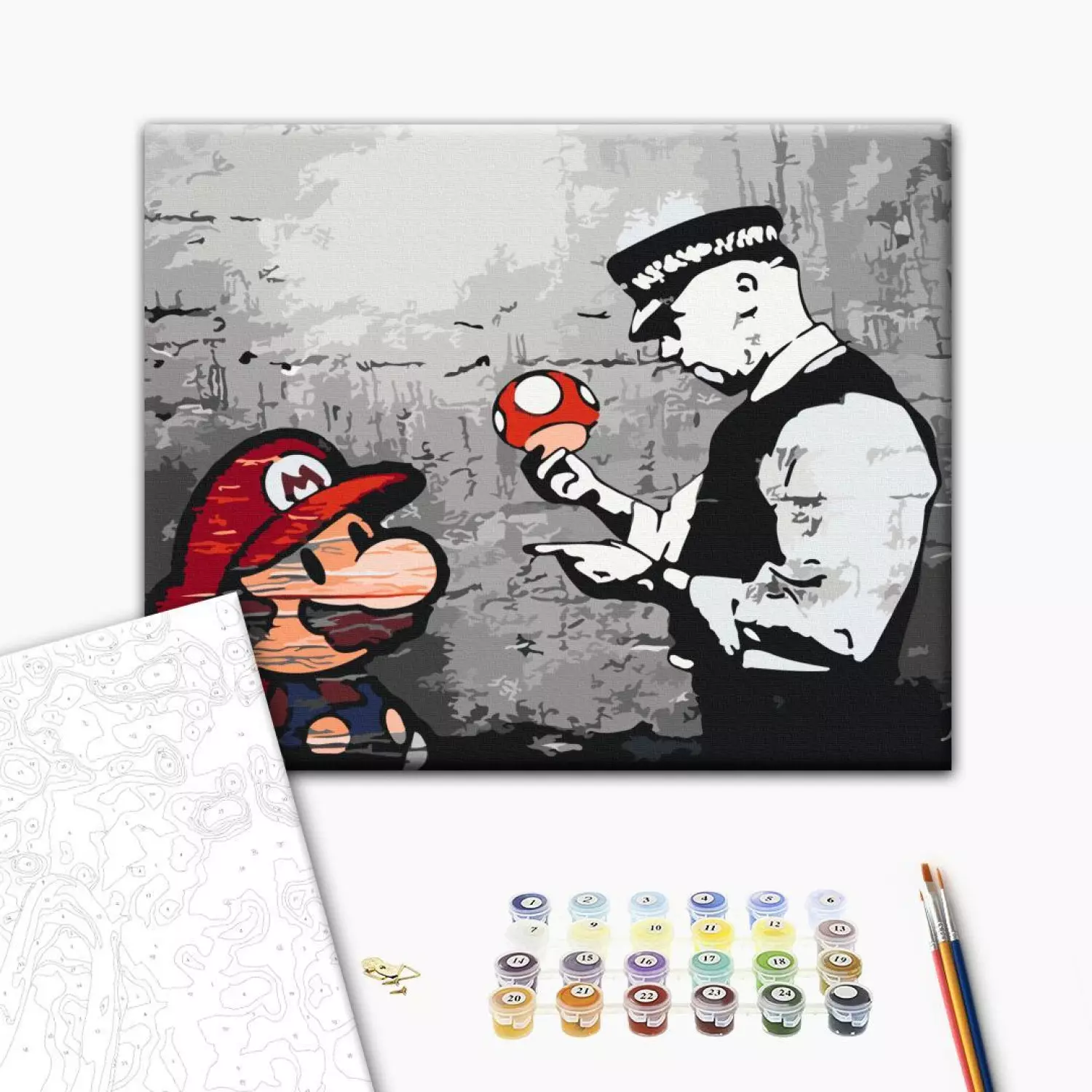 Paint by number Mario (Banksy)