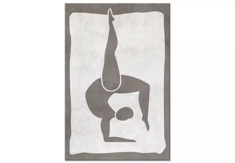 Canvas Gymnastic pose - scandi boho style graphic in grey colours