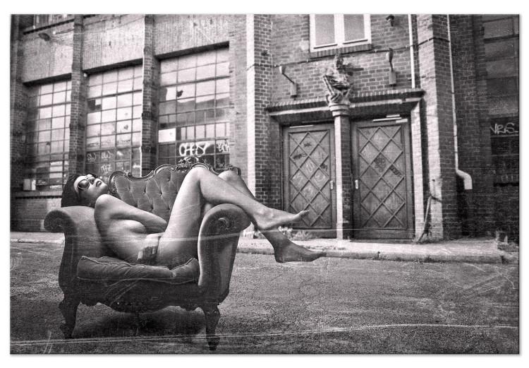 Canvas Woman in armchair - glamour style black and white photography