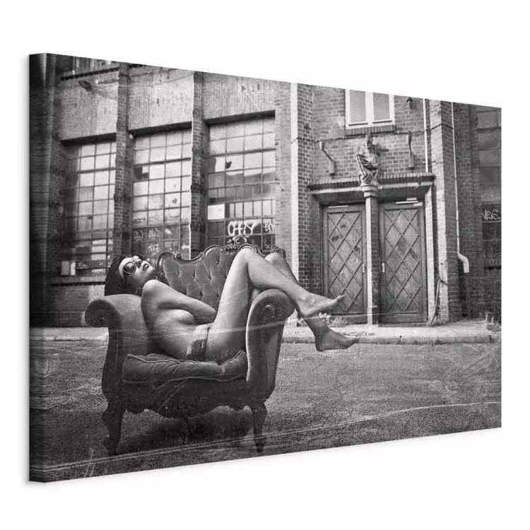 Woman in armchair - glamour style black and white photography