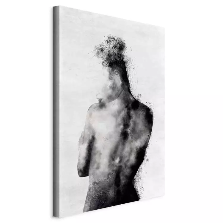 Contemplative (1-piece) Vertical - abstract black and white silhouette