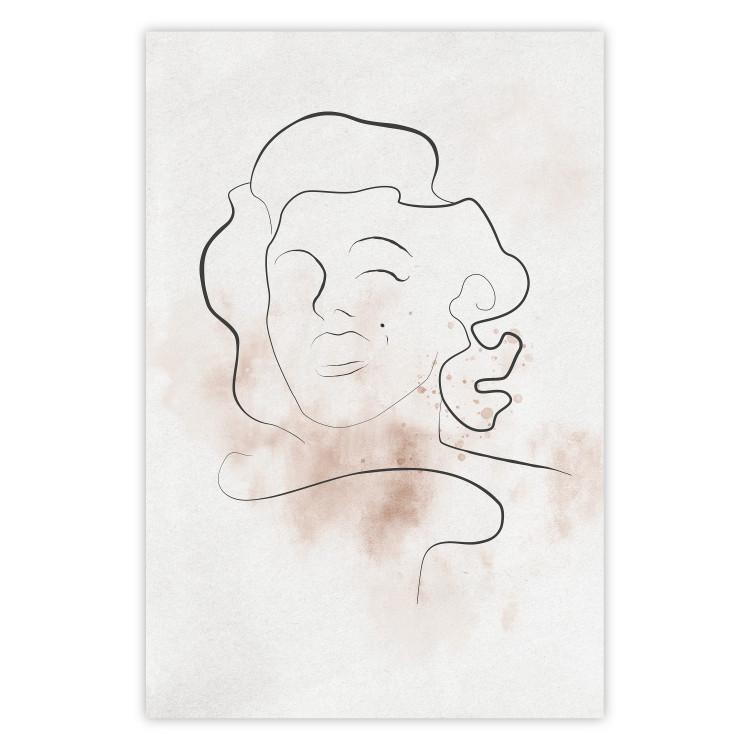Poster Star Line - abstract line art of Marilyn Monroe on a light background