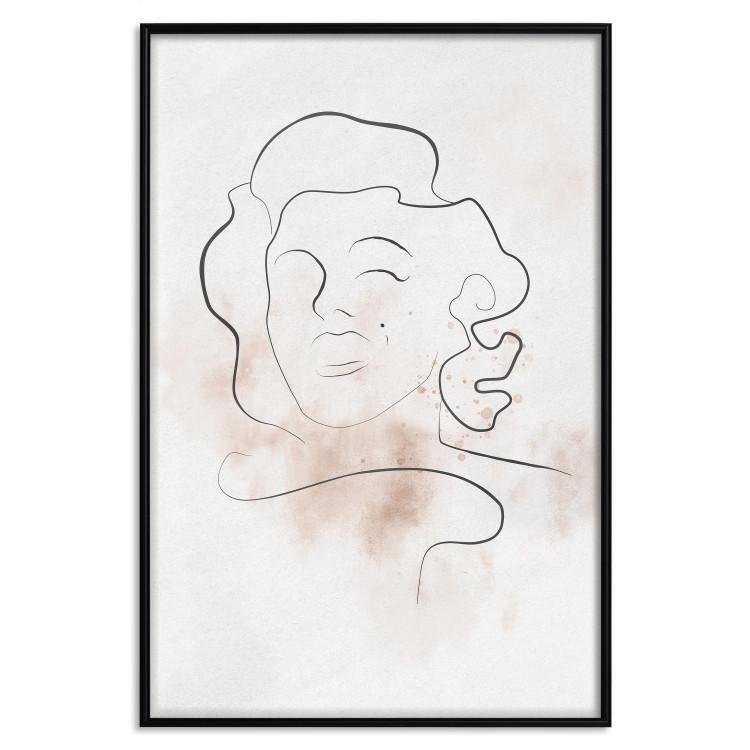Poster Star Line - abstract line art of Marilyn Monroe on a light background