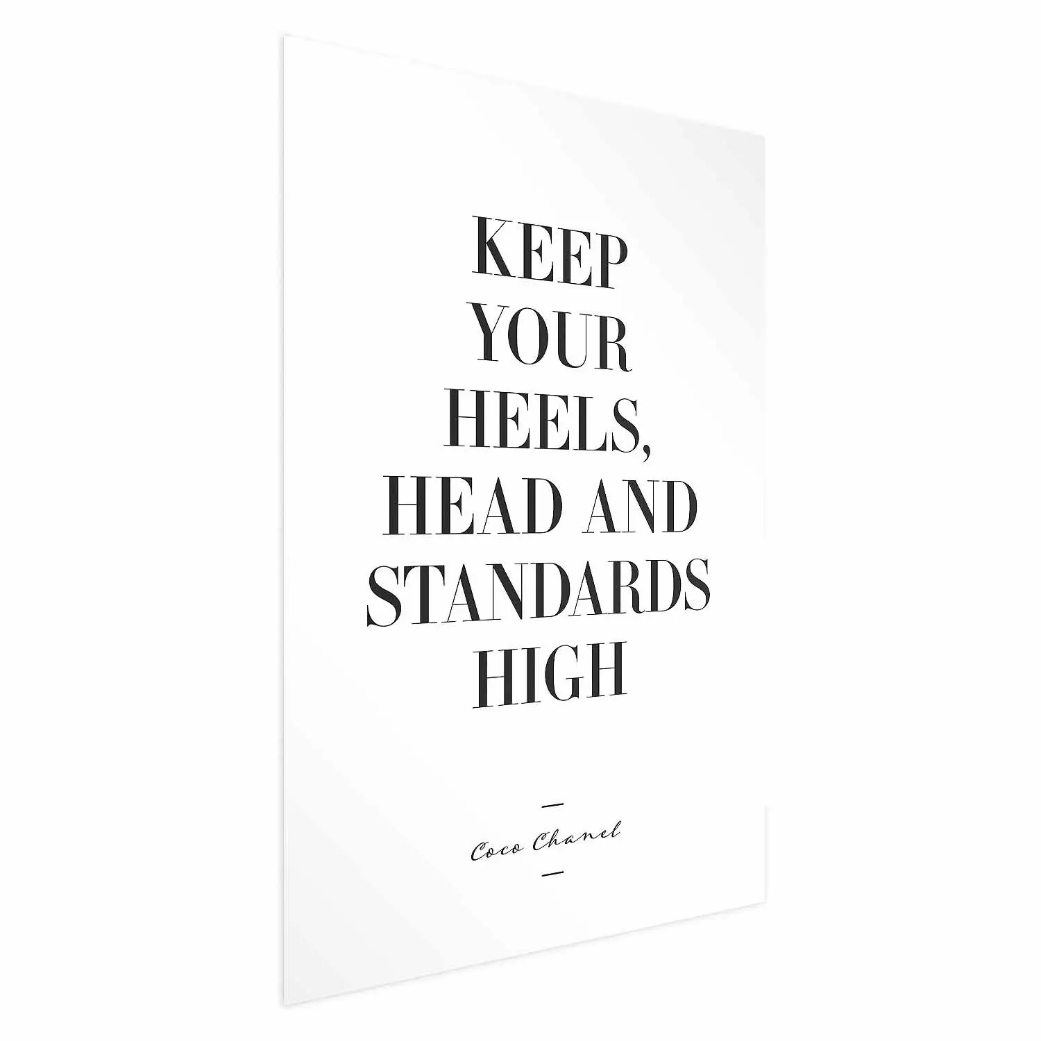 Poster High Heels - English quotes in the form of a citation on a white background