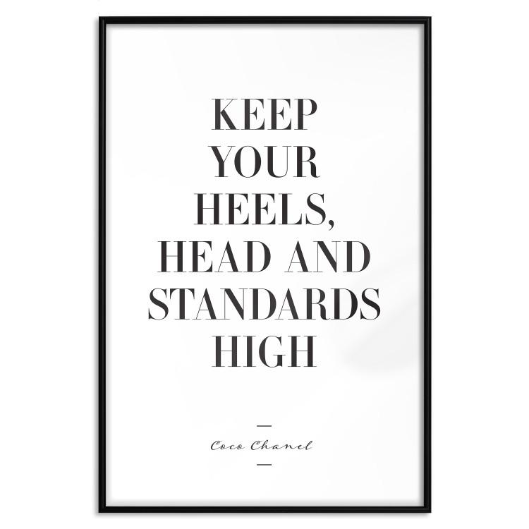 Poster High Heels - English quotes in the form of a citation on a white background