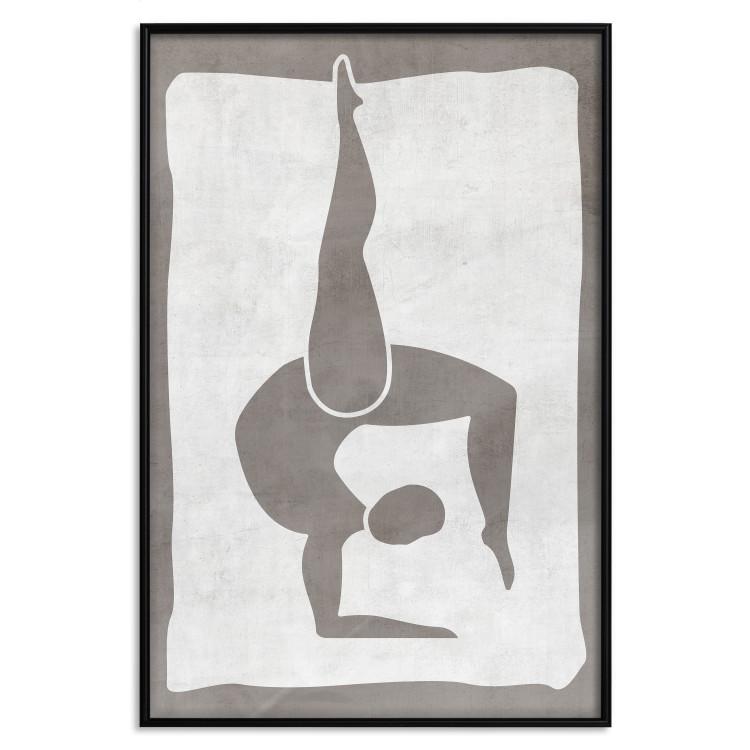 Poster Gymnast - contorted silhouette of a woman in an abstract motif