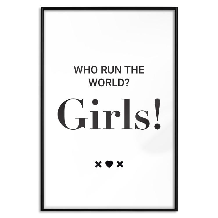 Poster Who Run The World? Girls! - black English quotes in the form of a citation