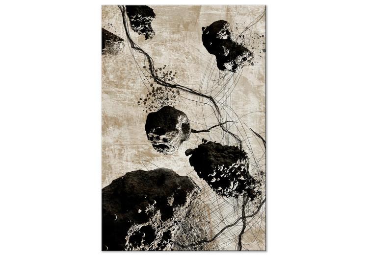 Canvas Flying Stones - an abstraction resembling rocks in space