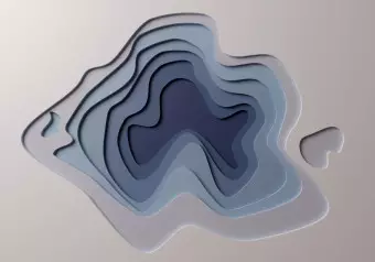Wall Mural Time - geometric abstraction with layers in blue tones Wallpaper Cropper