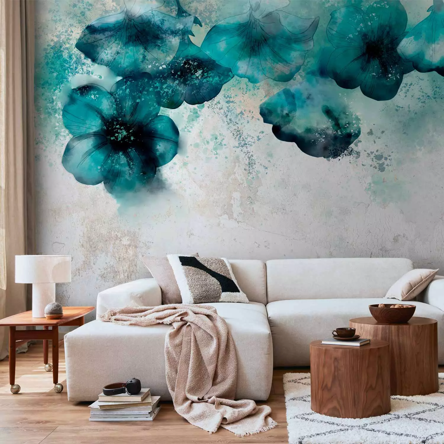 Wall Mural Blue Poppies