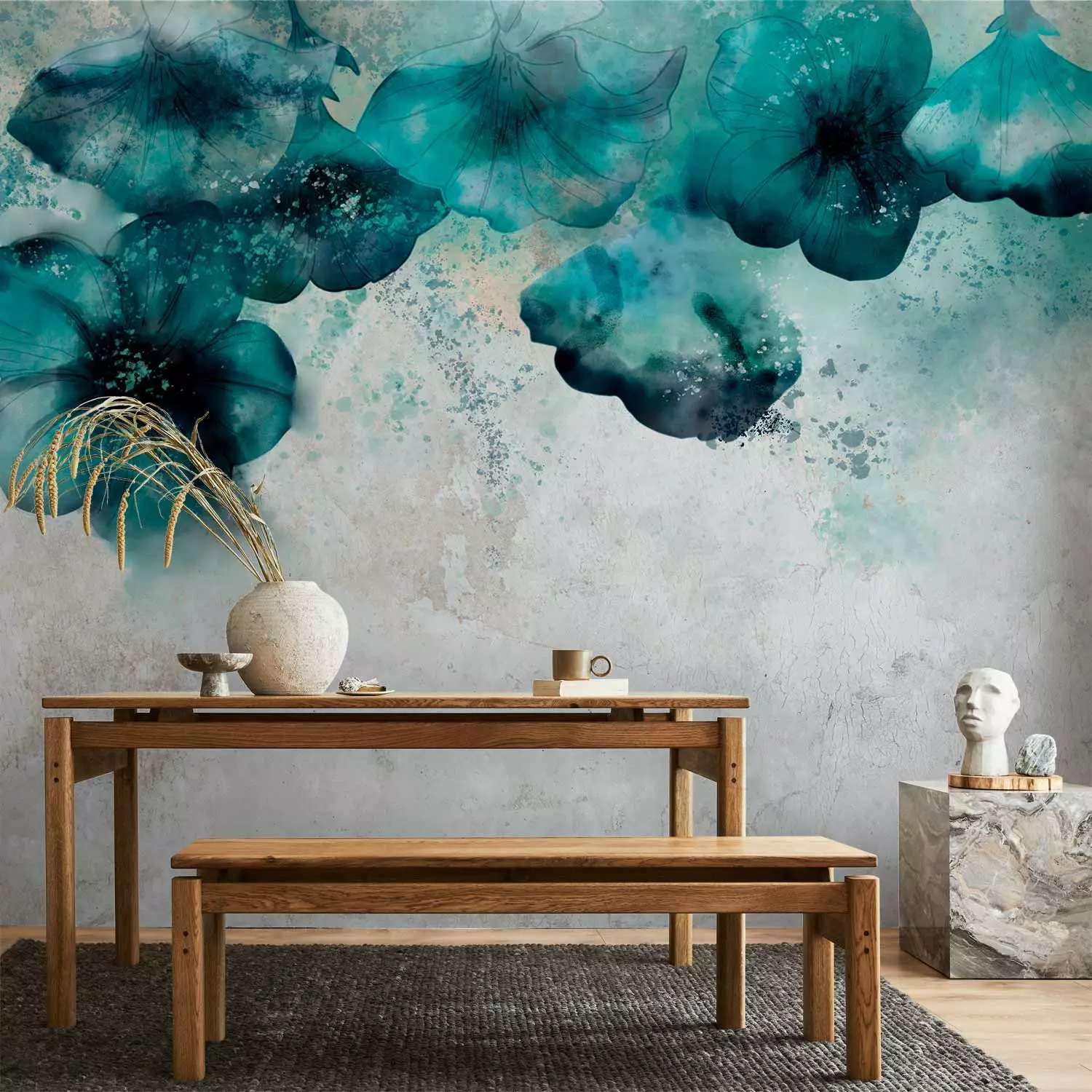 Wall Mural Blue Poppies