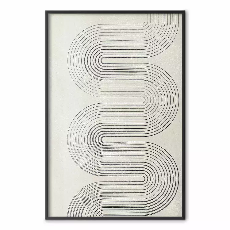 Geometric Wave - abstract waves in the form of lines on a gray background