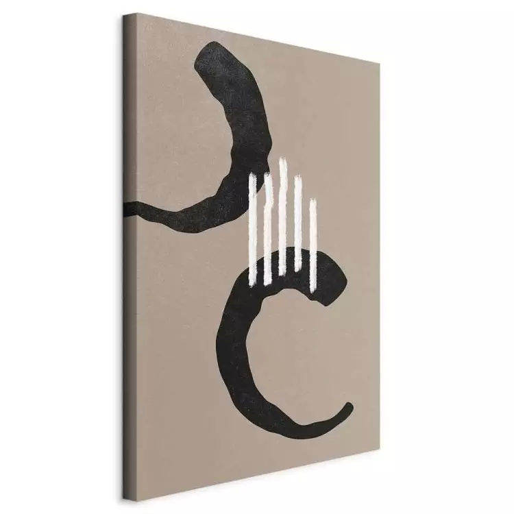 Black semi-circles - scandi boho style abstraction on beige background