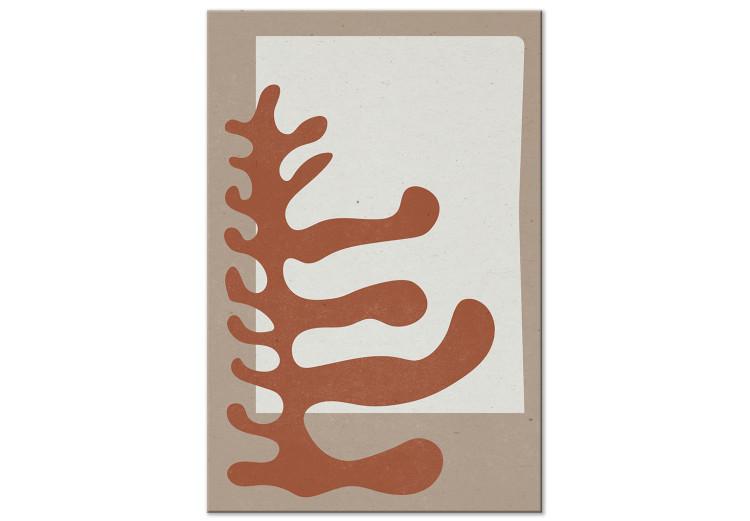 Canvas Brown Matissa floral motif - abstraction in scandi boho style