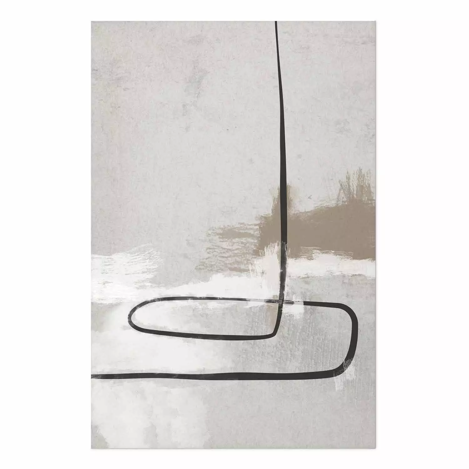 Poster Simple Story - black patterns on a beige background in an abstract motif