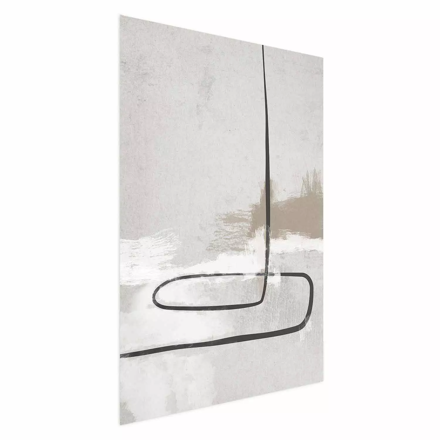 Poster Simple Story - black patterns on a beige background in an abstract motif
