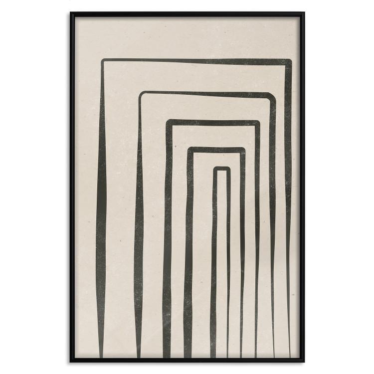 Poster High Colonnade - black lines creating patterns in abstract motif