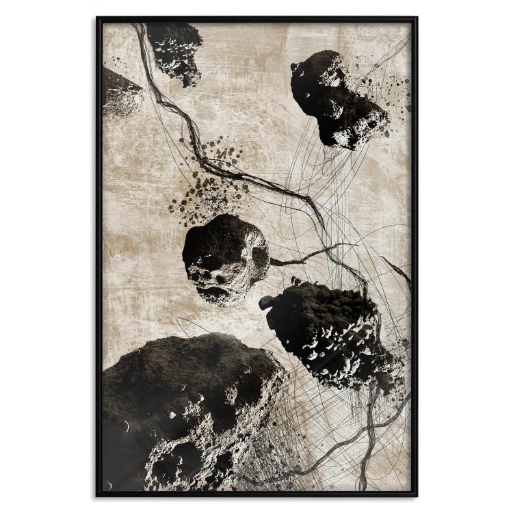 Poster Horizon of Senses - abstract large rocks and stones on a beige background