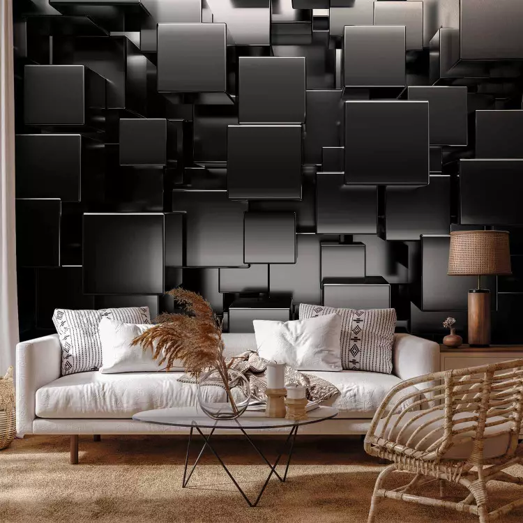 Black space - composition of geometric elements with 3D effect