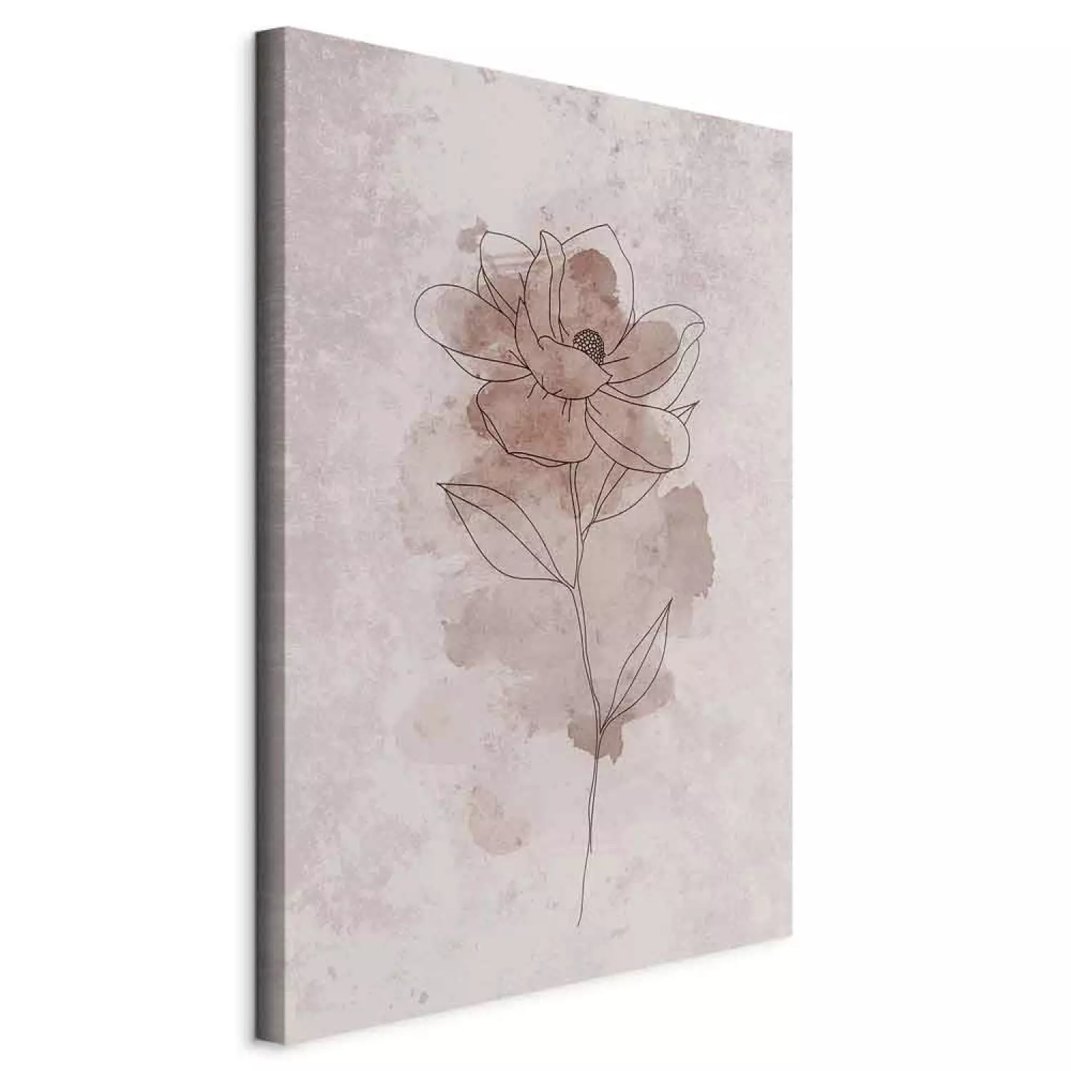 Canvas Flower of Joy Vertical - lineart of an abstract plant