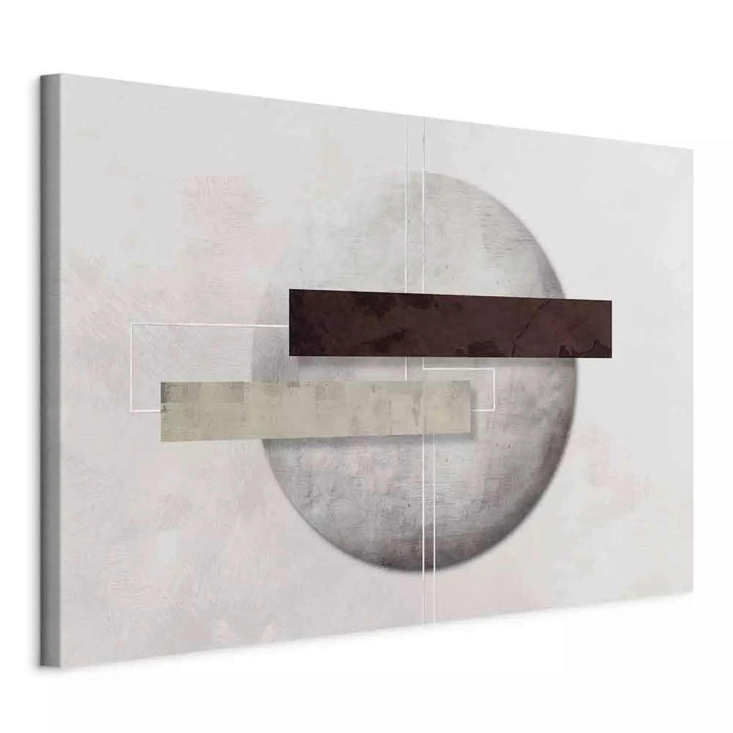 Canvas Print Brutal composition - rectangles on a gray circle background