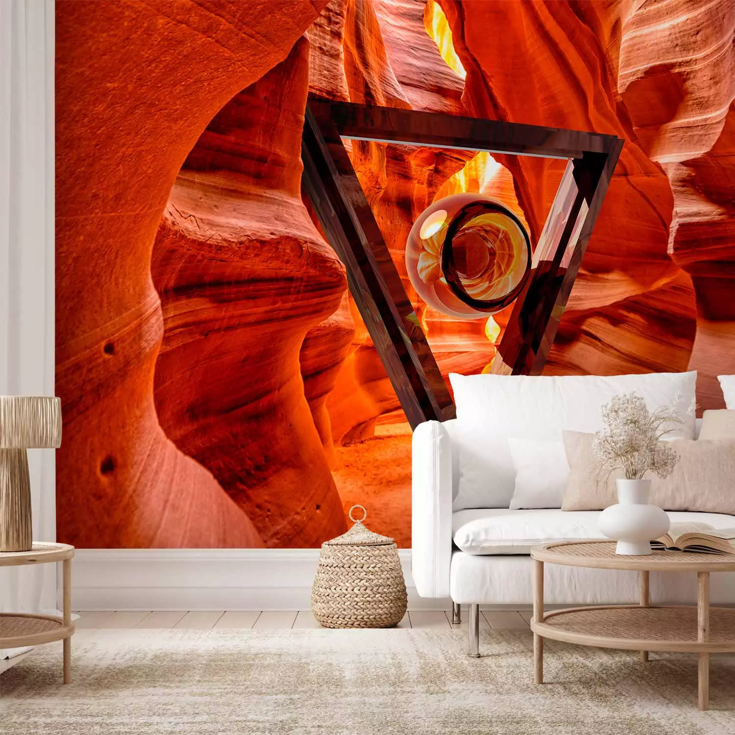 Photo Wallpaper Abstract Canyon - Fantasy with Triangle and Rocks of the Great Canyon