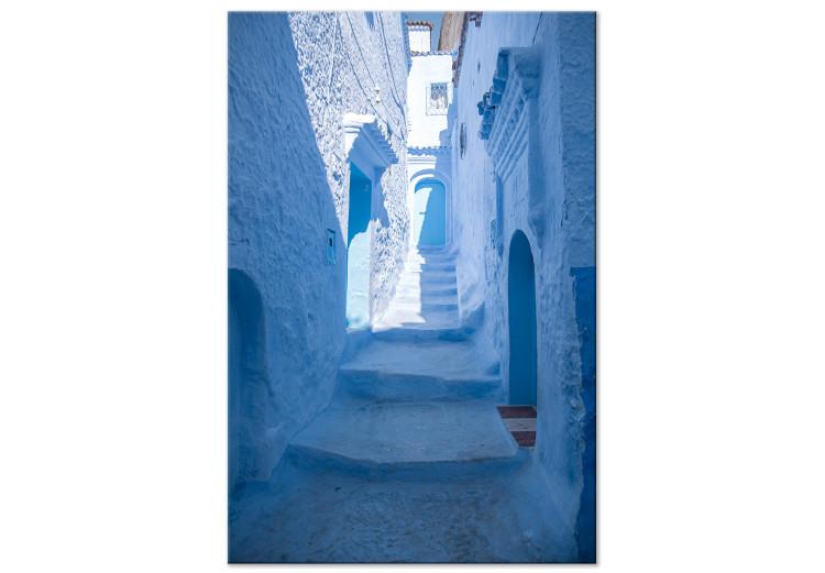 Canvas Architecture of Blue (1-piece) Vertical - Arab stairs in Morocco
