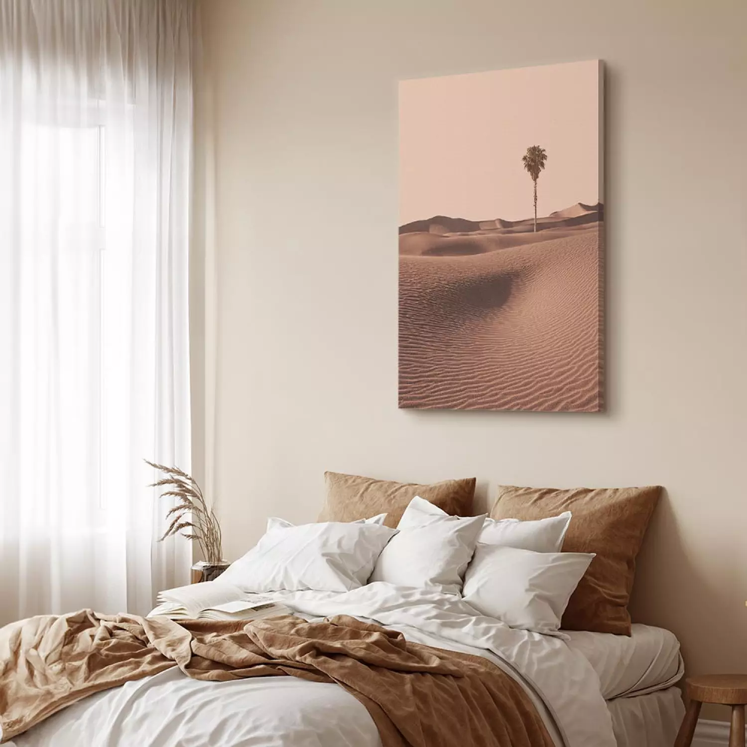 Canvas Art Print Desert Vegetation Vertical - Arab desert in Morocco