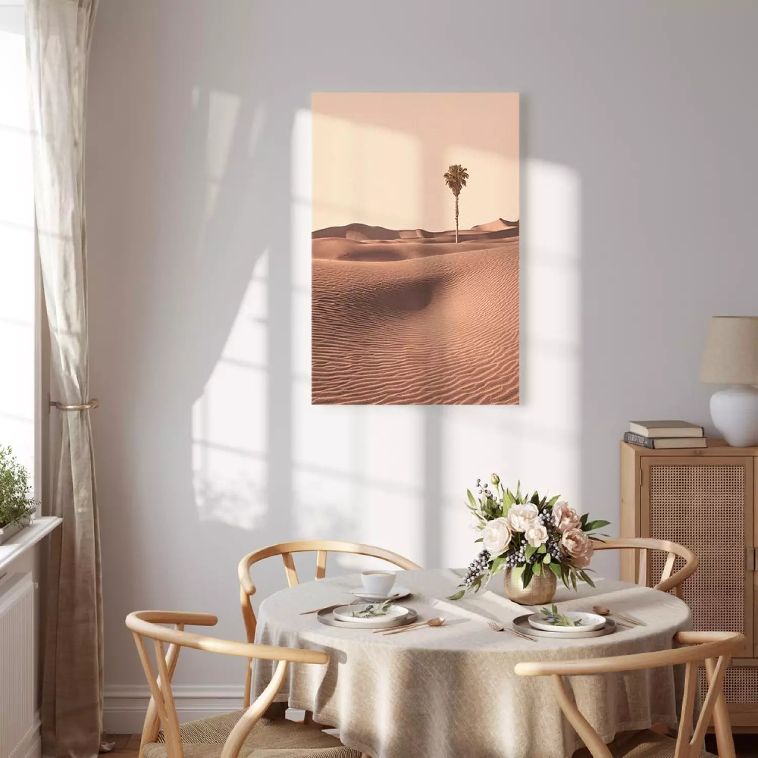 Canvas Art Print Desert Vegetation Vertical - Arab desert in Morocco