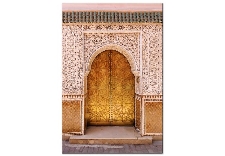 Canvas Arab Splendor (1-piece) Vertical - golden ornaments on the wall