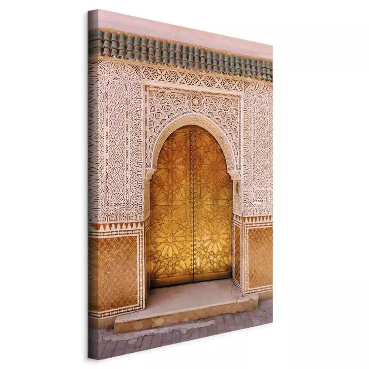 Arab Splendor (1-piece) Vertical - golden ornaments on the wall