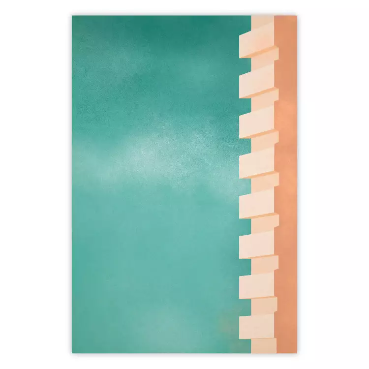 Poster Northern Balconies - architecture of a pastel-colored wall against a bright sky